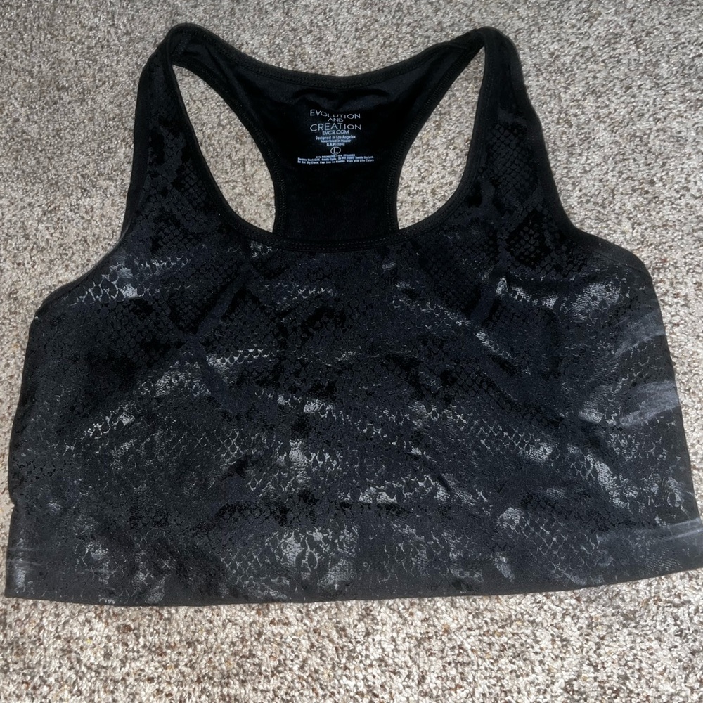 Black leather cropped shirt